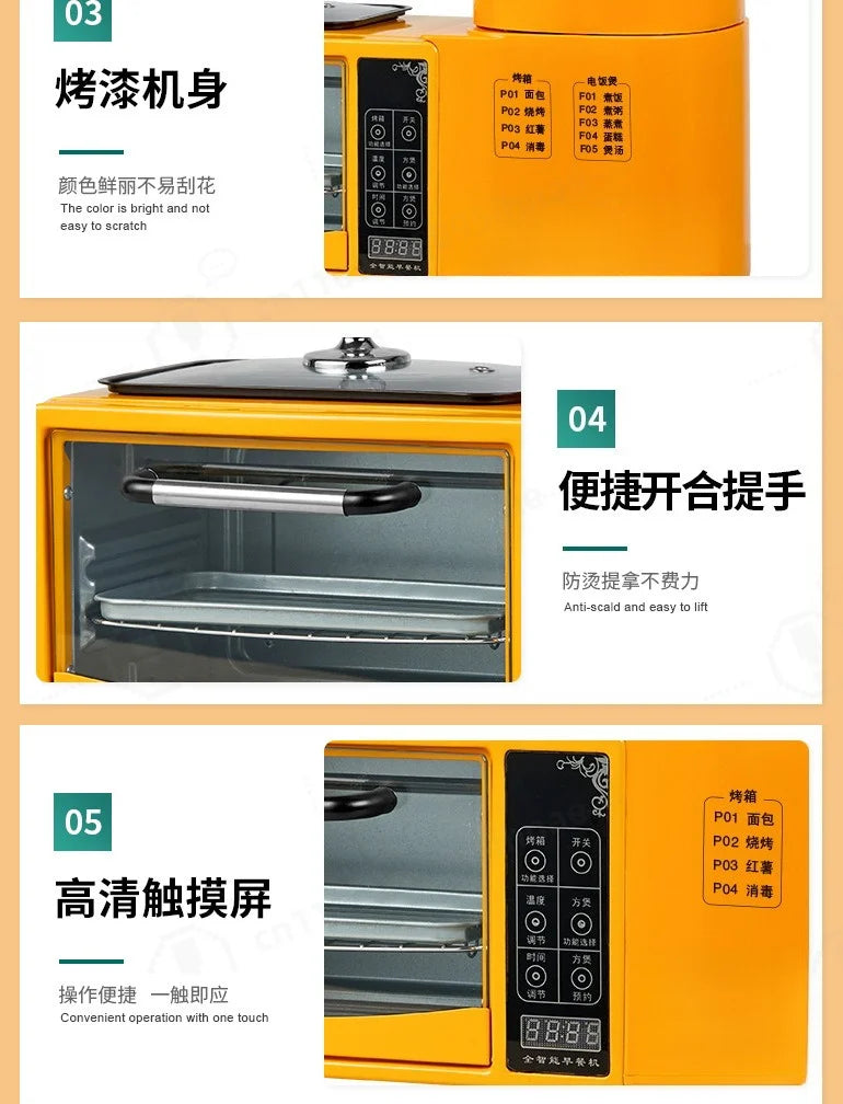 Frying Pot Electric Oven Rice Cooker 4-In-1 Sandwich
