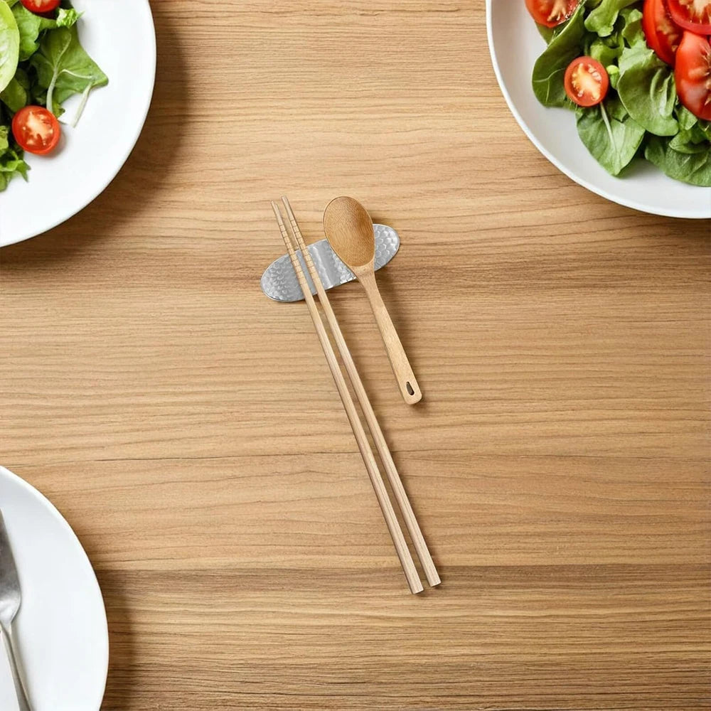 1/2/6pcs Stainless Steel Chopstick Rest Spoon Holder Elegant