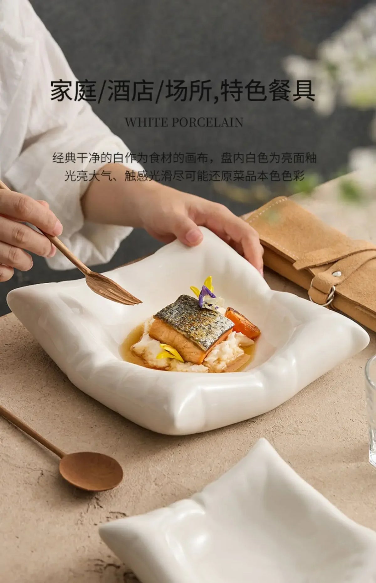 Dehua Ceramic Plates Dishes Creative Hotel Restaurant Tableware