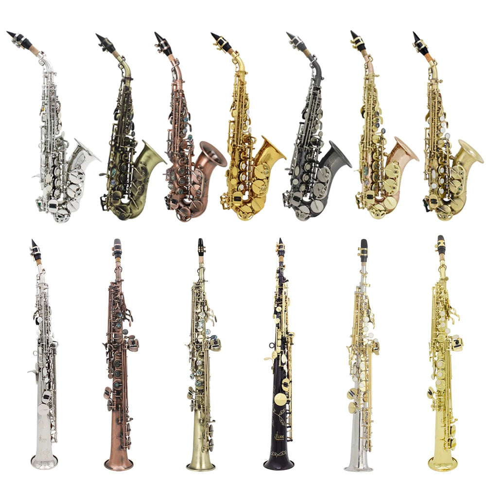 Slade Soprano Saxophone Flat Brass Sax Professional Saxophone