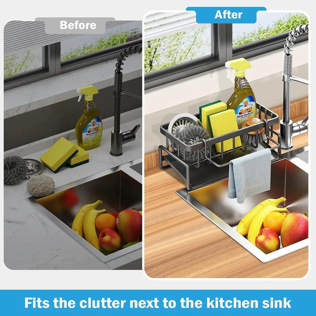 Sink Drain Rack Organizer Sponge Storage Faucet Holder