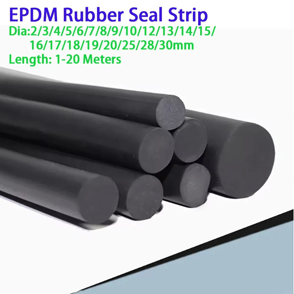 1-20 Meters Black Round Epdm Rubber Strip Foam