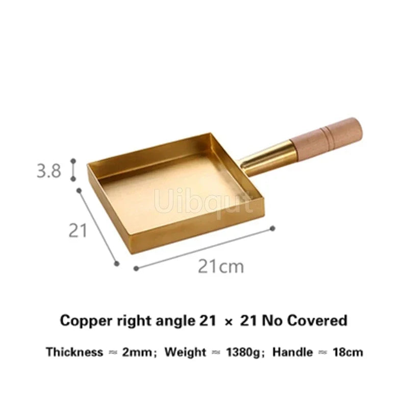 Brass Baking Tray Copper Frying Pan Square Pan