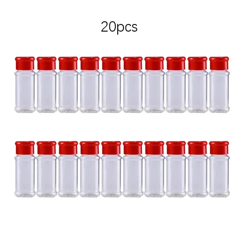 5-20pcs 100ml Plastic Jars Spices Salt Pepper Shakers