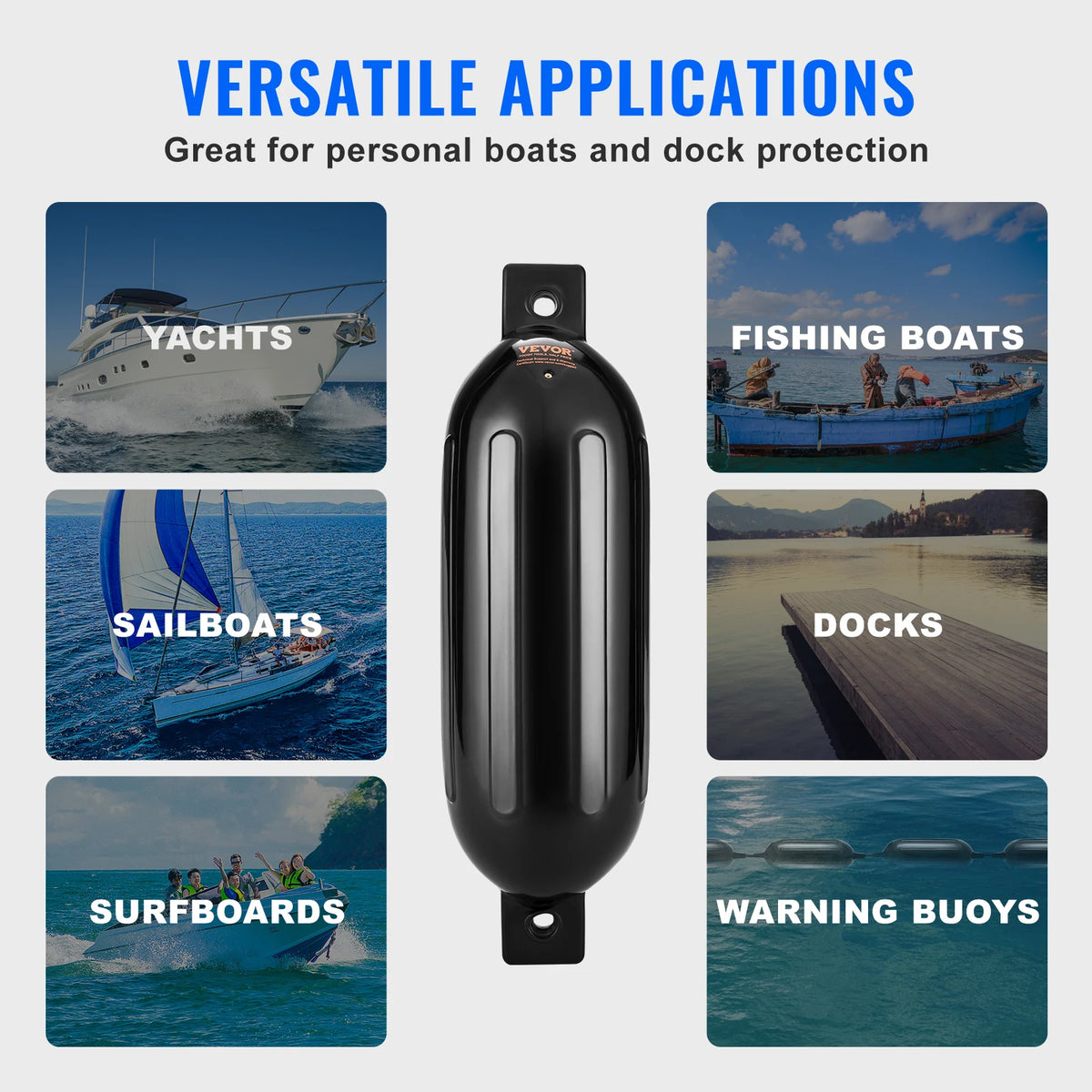 Succebuy Inflatable Ribbed Fender Center Holes Marine Boat
