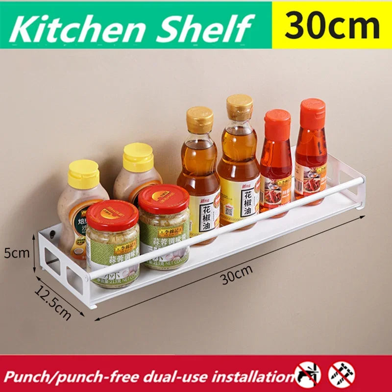 Multi-Purpose Organizer Wall Mount Spice Rack Shelf Bracket