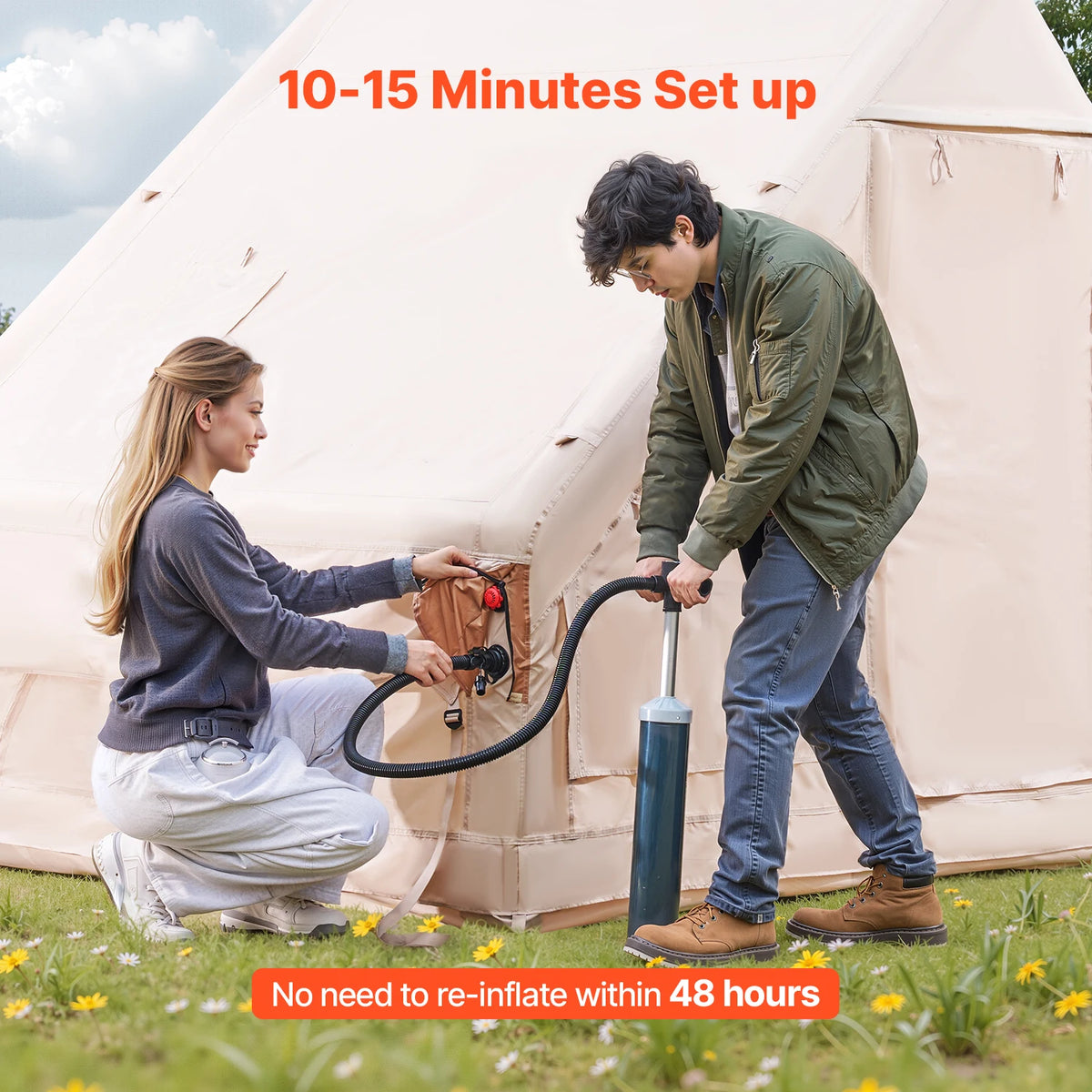 Succebuy Inflatable Tents Camp Easy Setup Blow Up