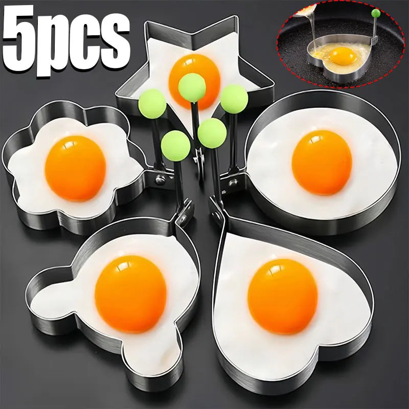 5pcs Stainless Steel Fried Egg Mold Heart Pancake