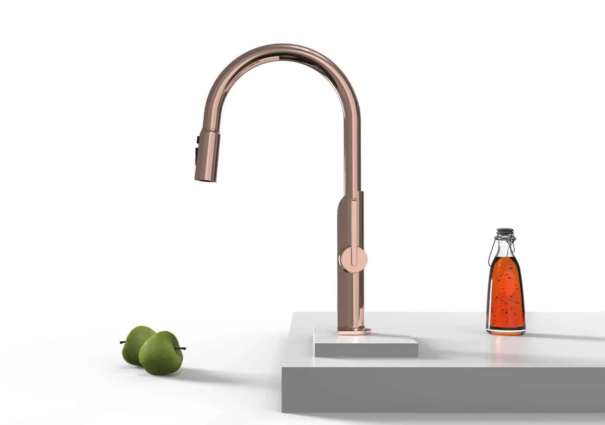 Brushed Gold Pull Out Faucet Sus304 Sink Faucet