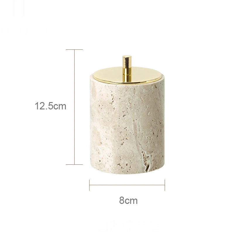 Beige Travertine Bathroom Natural Marble Soap Dispenser Soap