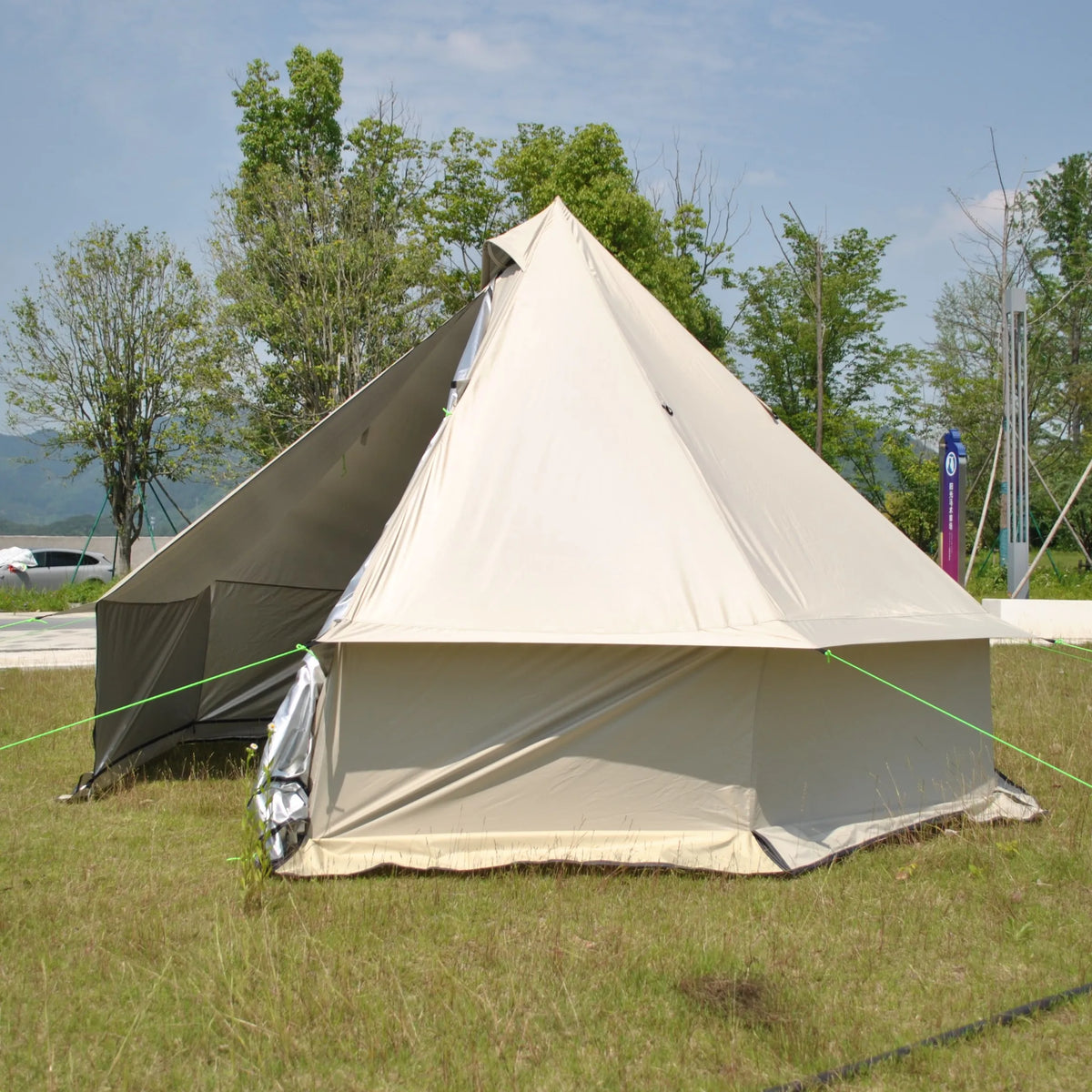 Person Large Pyramid Tent Four Seasons Camping Chimney