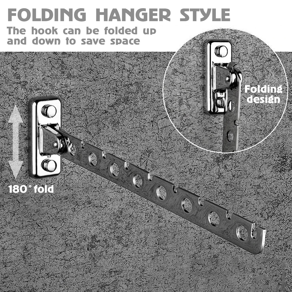 8/10 Holes Stainless Steel Clothes Hooks Wall Mounted