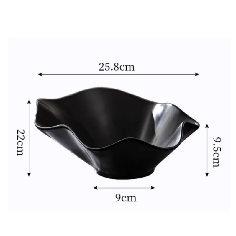 Ceramic Fruit Plate Irregular Folds Tray Desktop Storage