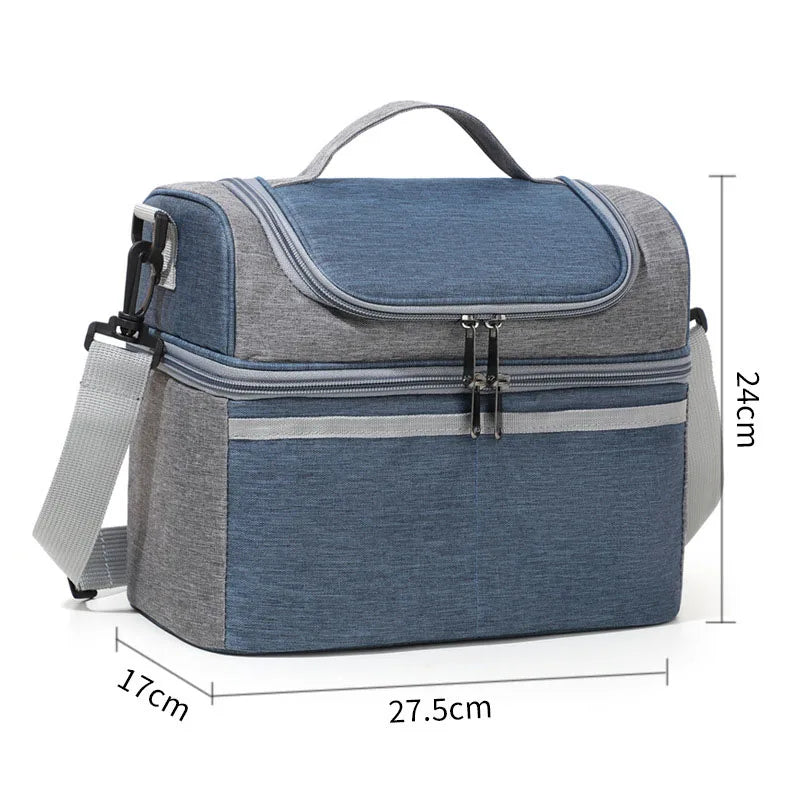 Oxford Large Capacity Cooler Bag Waterproof Zipper Thermal