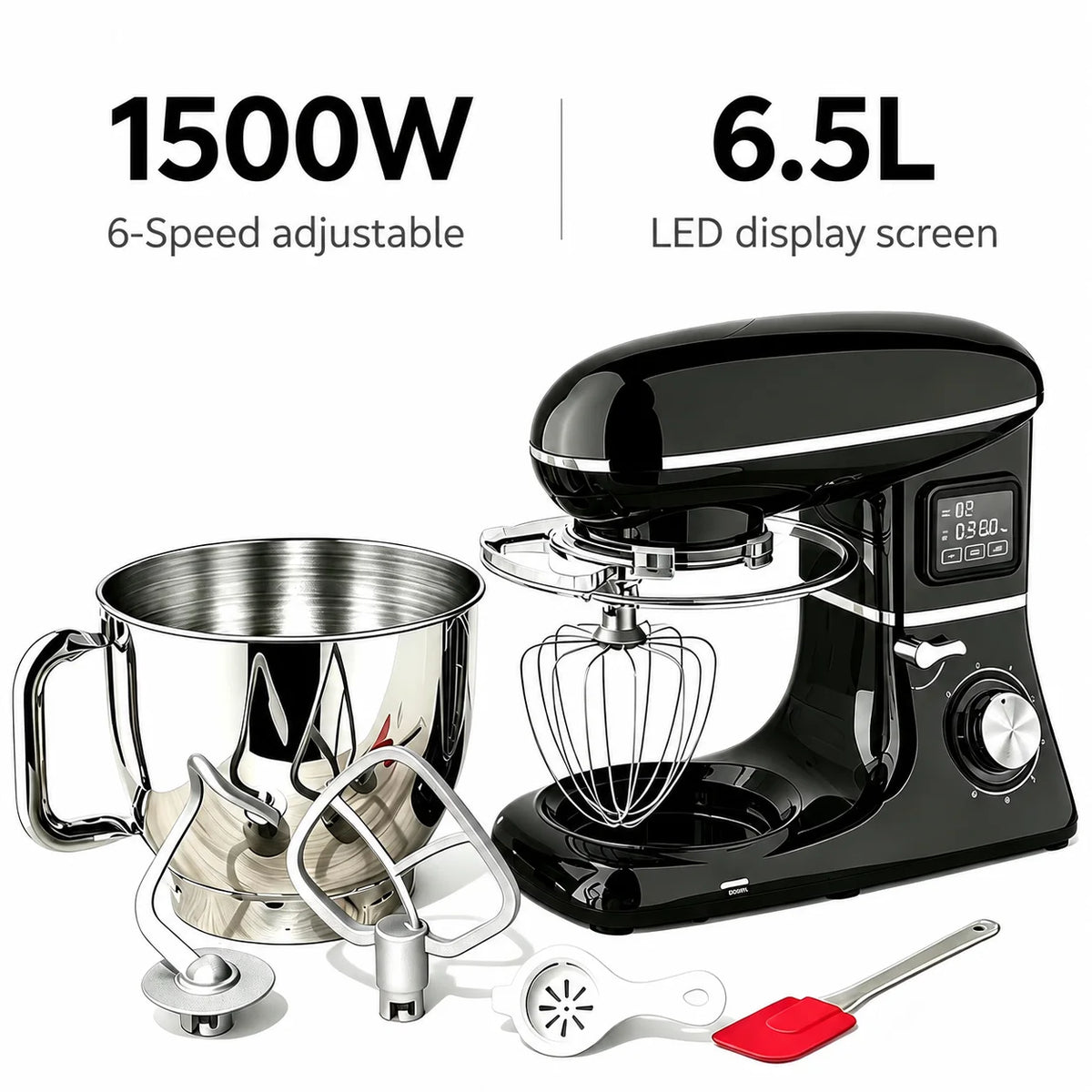 1500w 6-Speed 2l Food Stand Mixer Electric Blender