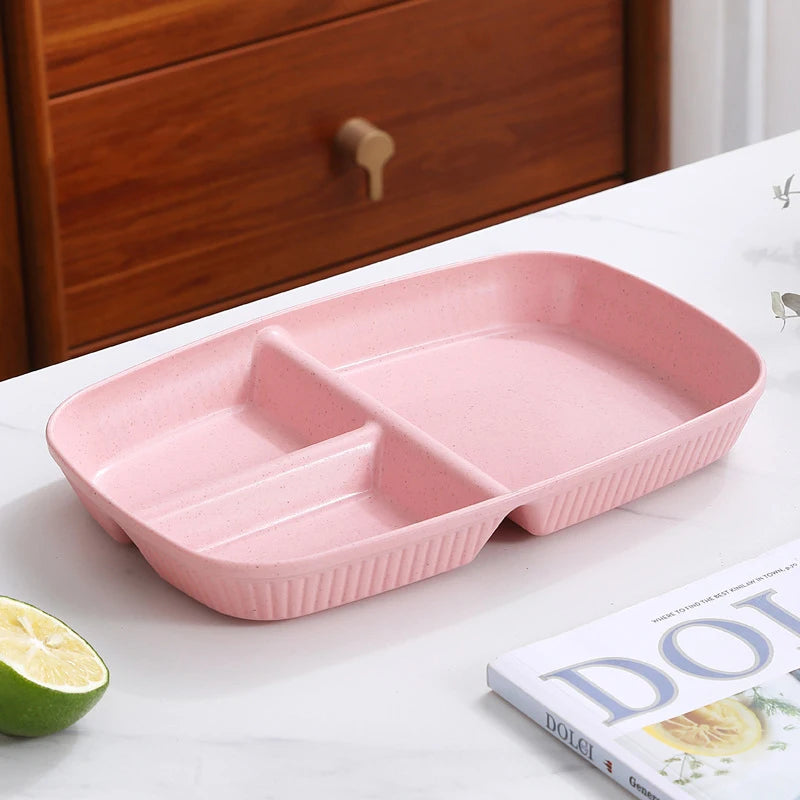 Divided Dish Diet Reusable Dinner Plate Dinnerware Portion