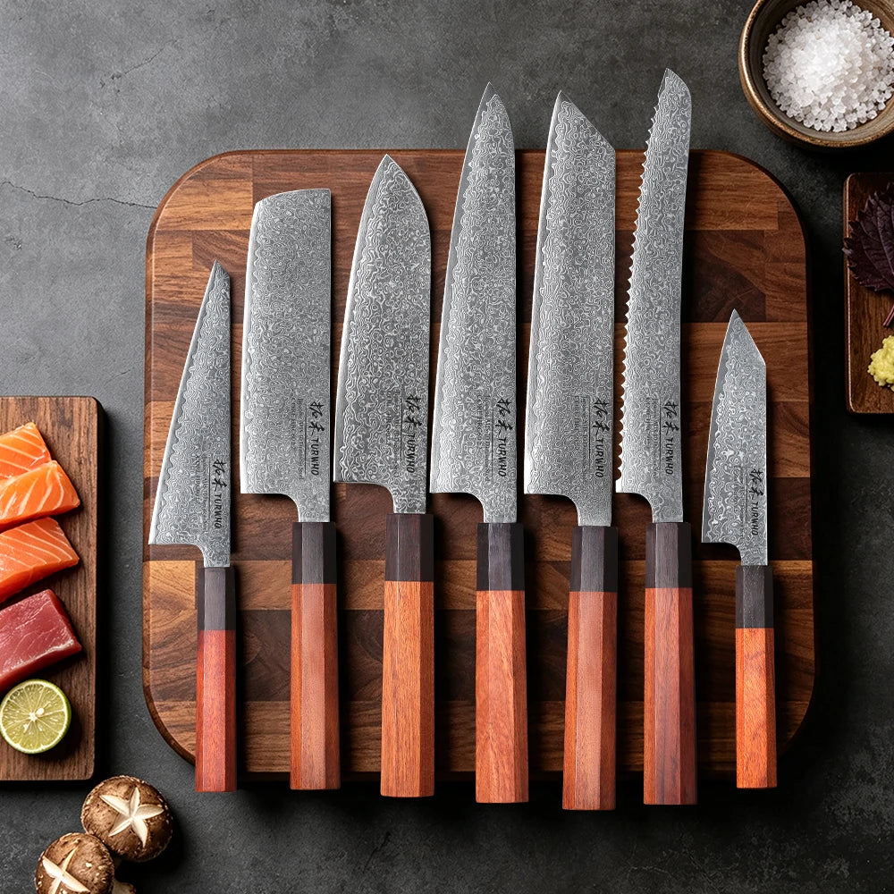 Turwho Hand Forged Japanese Chef Knife Damascus Steel