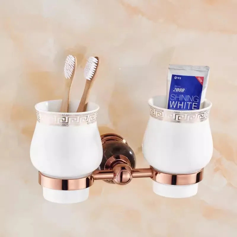Bathroom Bath Shelf Rose Gold Paper Holder Towel