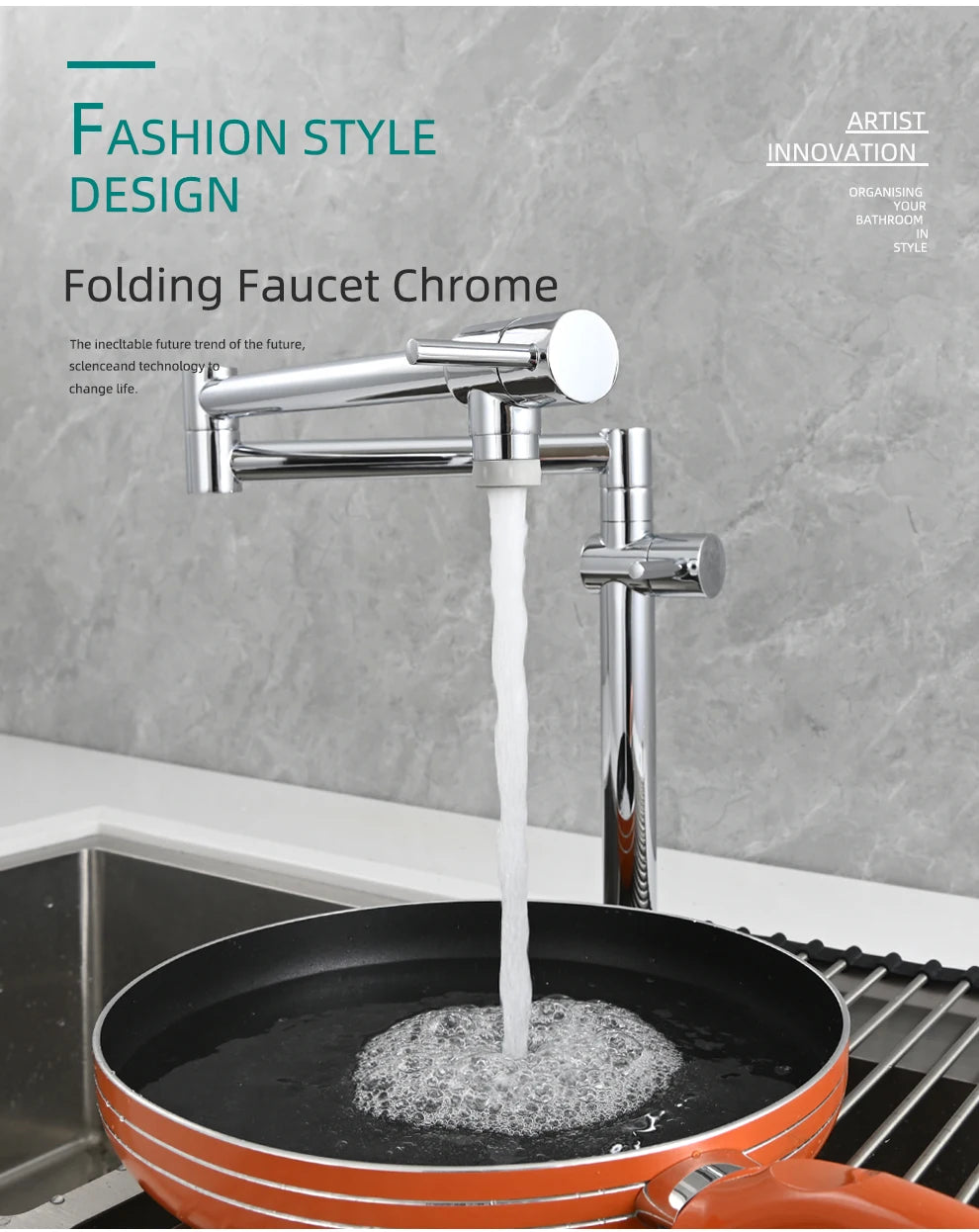 Ciencia Brass Pot Filler Faucet Wall Mount Sink