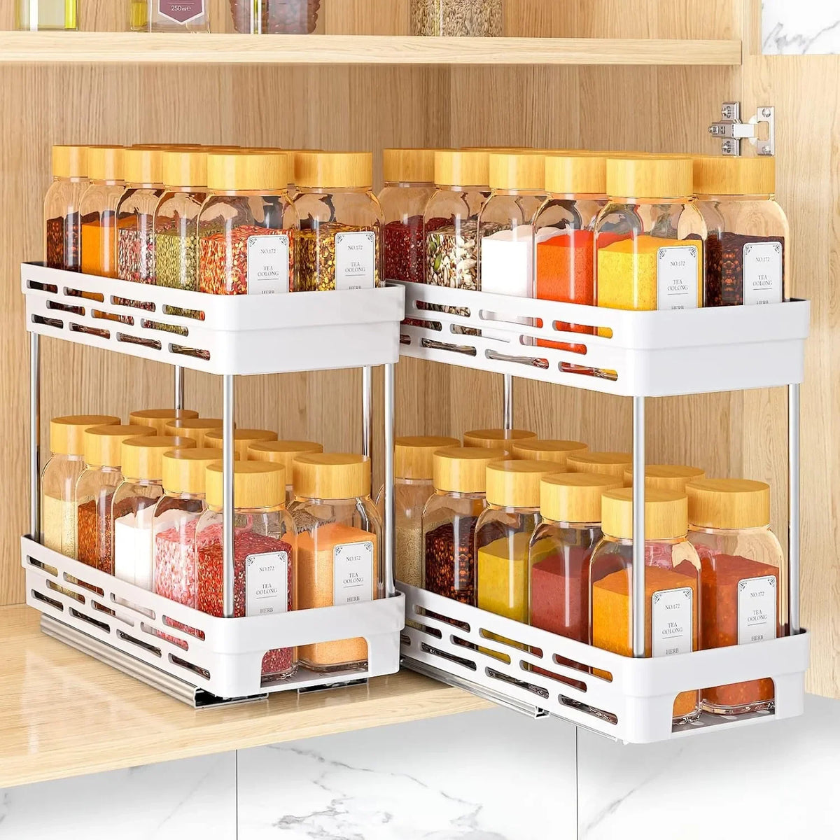 1/2pcs Double Layer Plastic Storage Rack Large Capacity