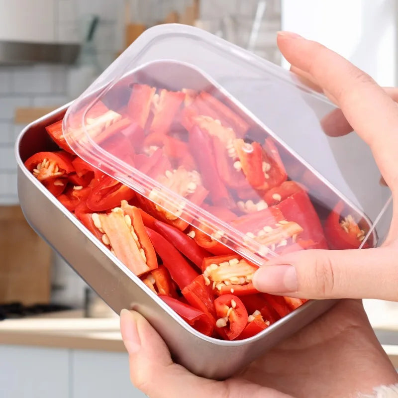 Stainless Steel Food Storage Container Fridge Fresh-Keep Storage