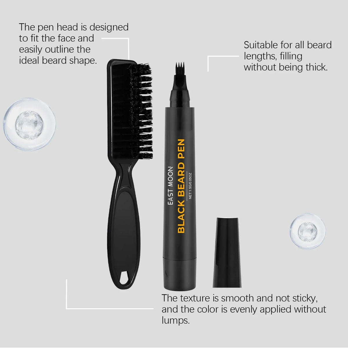 Instant Beard Filler Pen Brush Comb Disposable Waterproof