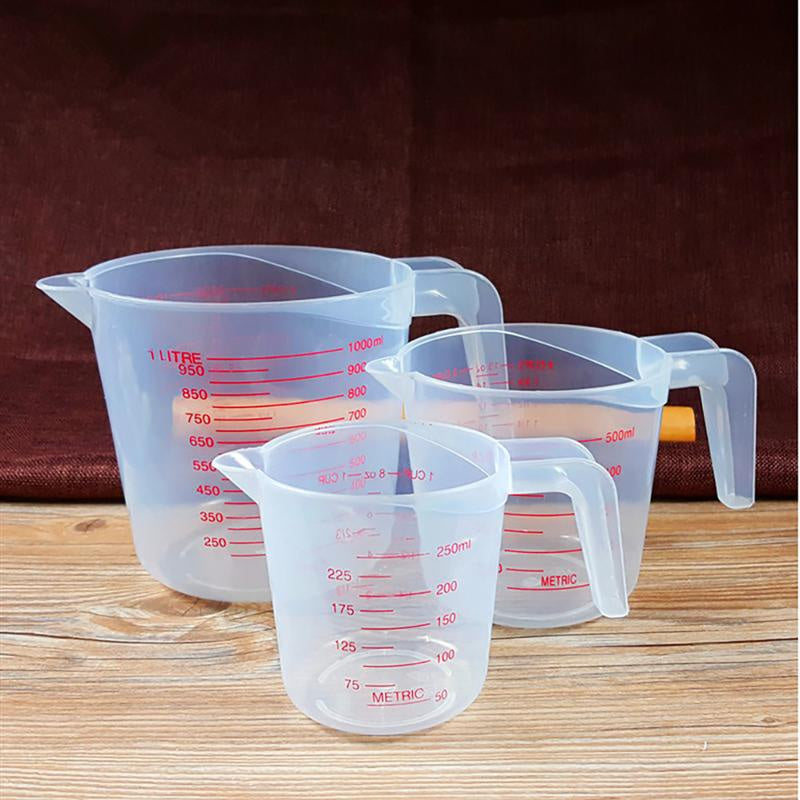 3pcs 250/500/1000ml Baking Liquid Measuring Cups Pvc Scale