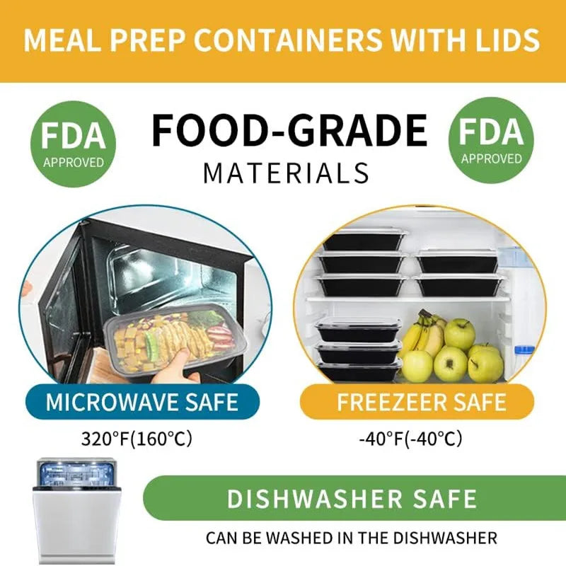 15 Pack Meal Prep Containers Microwave Safe Food