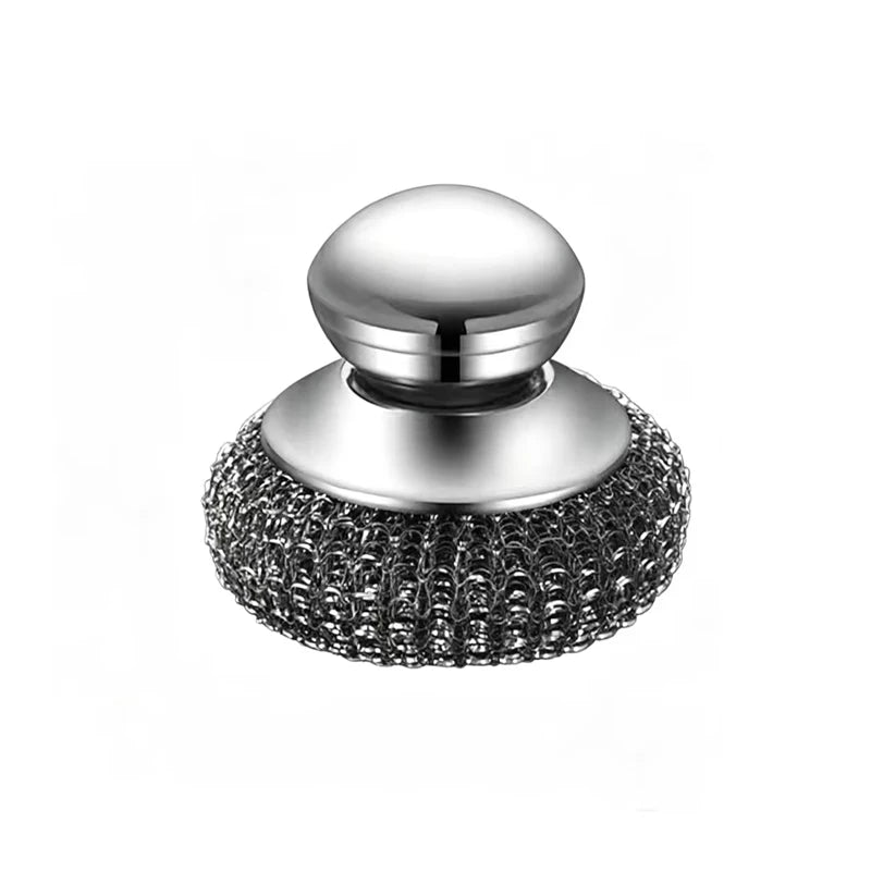 Stainless Steel Pot Brush Handle Robust Metal Ball