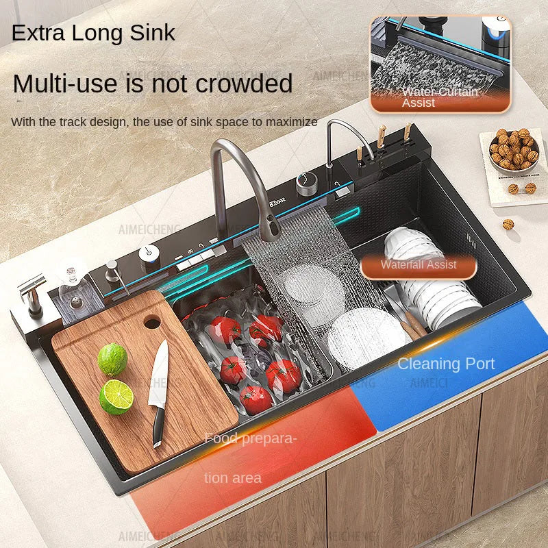 Smart Piano Key Waterfall Large Sink 304 Stainless