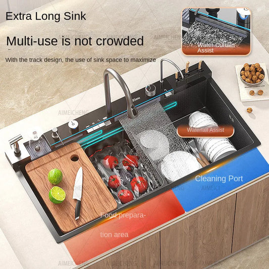 Smart Piano Key Waterfall Large Sink 304 Stainless