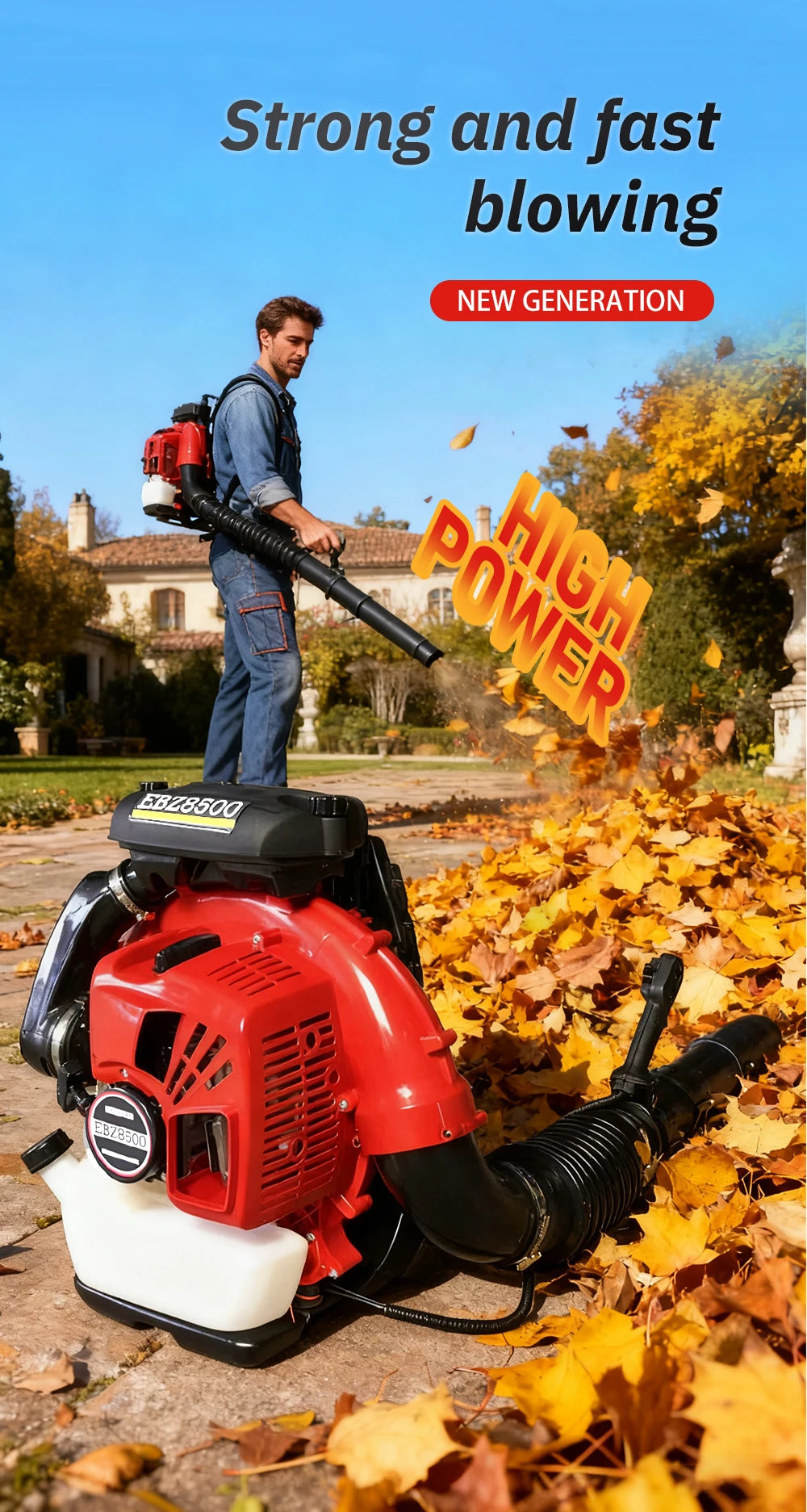 Heavy Duty Petrol Leaf Blower 3500w High Power