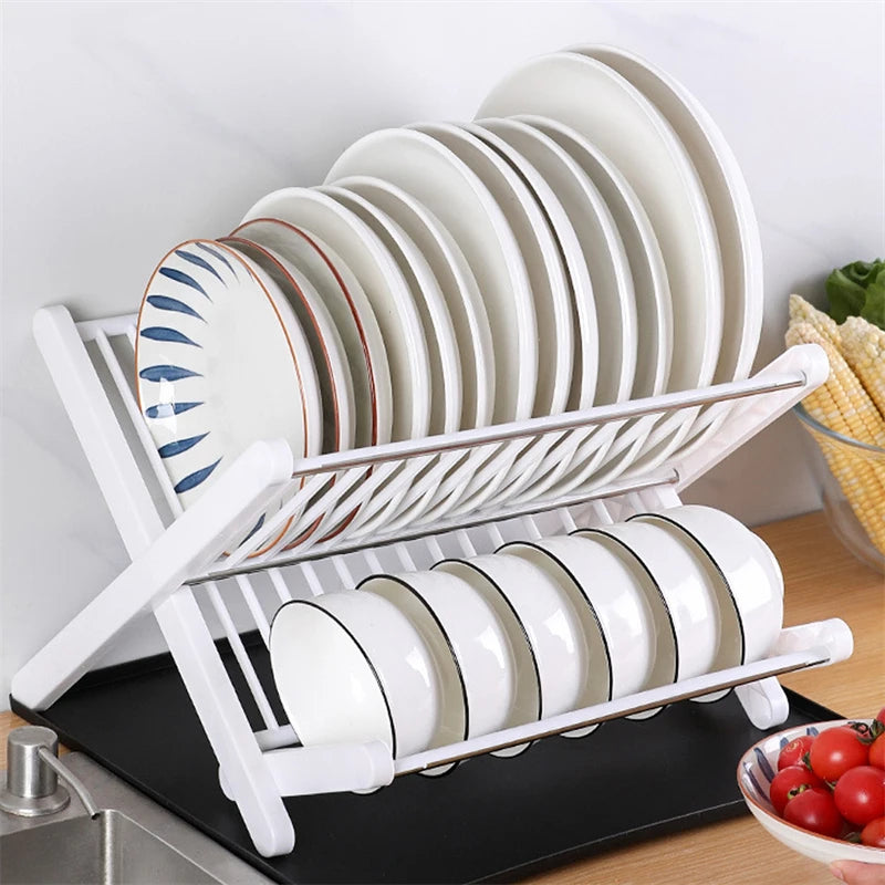 Organizer Dish Drying Rack Plates Shelf Plastic Holder
