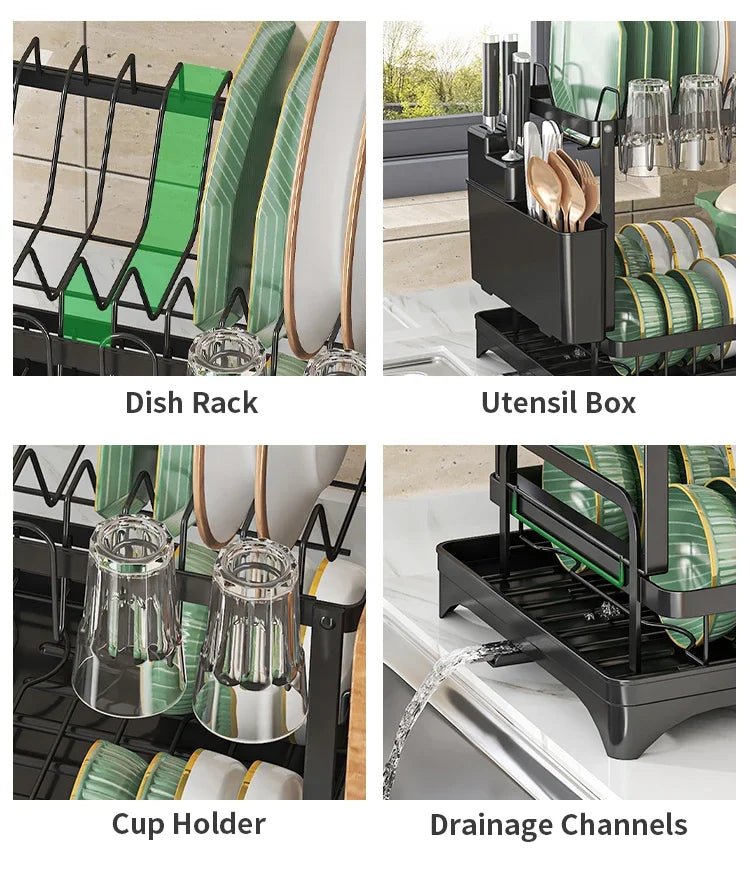 Industrial-Grade Stainless Steel Dish Rack Quick-Dry Spotless