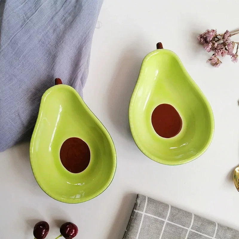 Creative Avocado Shaped Ceramic Dish Fruit Salad Plate