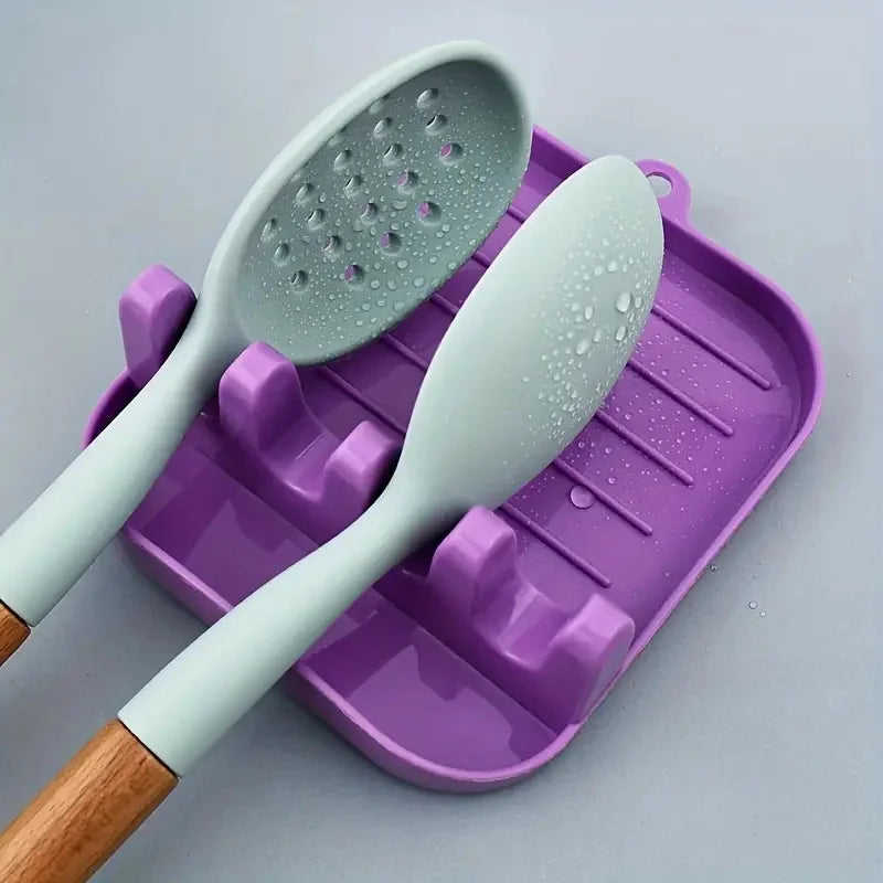 All-In-One Spoon Rest Organizer Keeps Countertops Tidy Holds