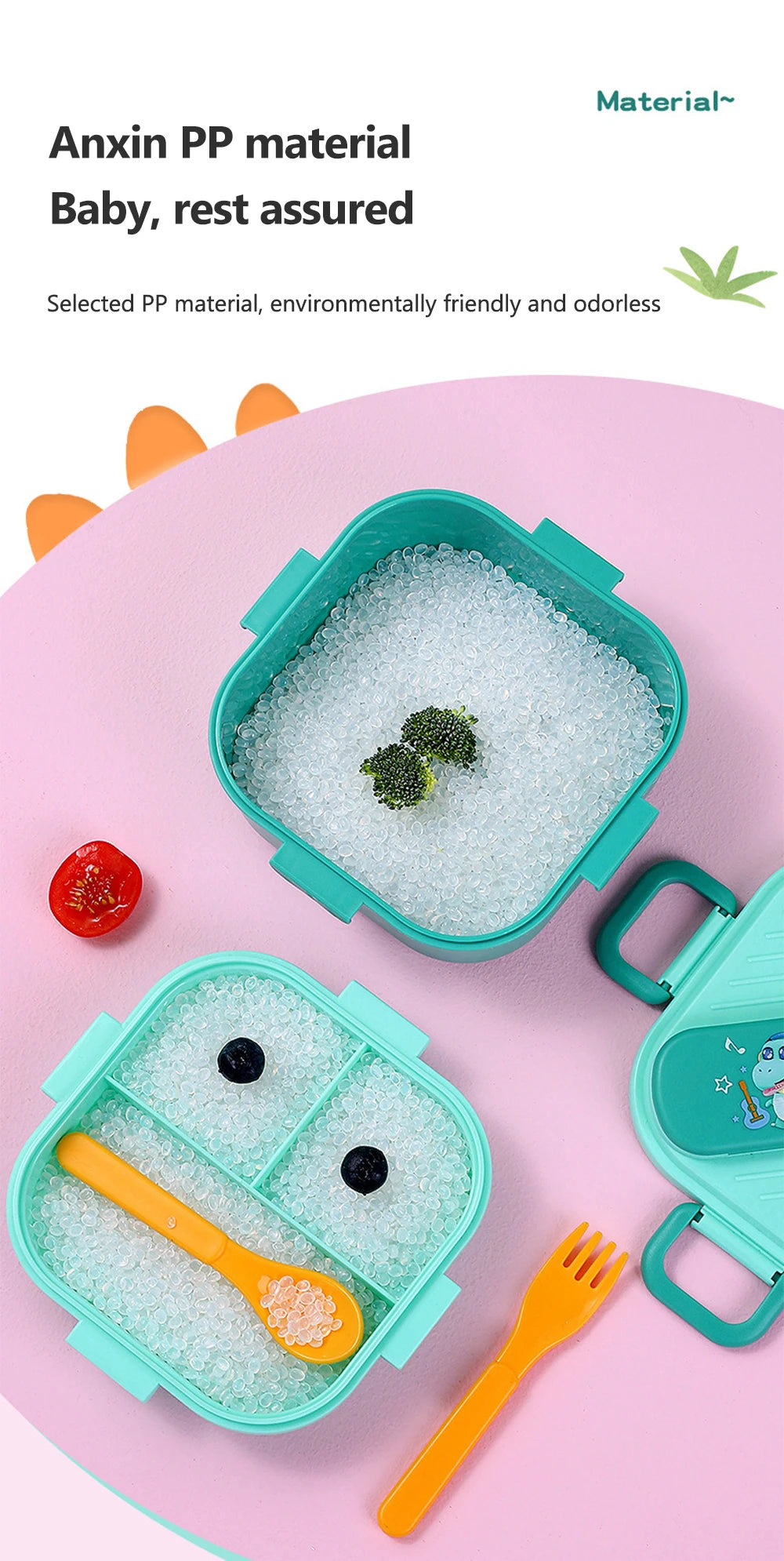 Grids Unicorn Lunch Box Children Students Sandwich Fruit