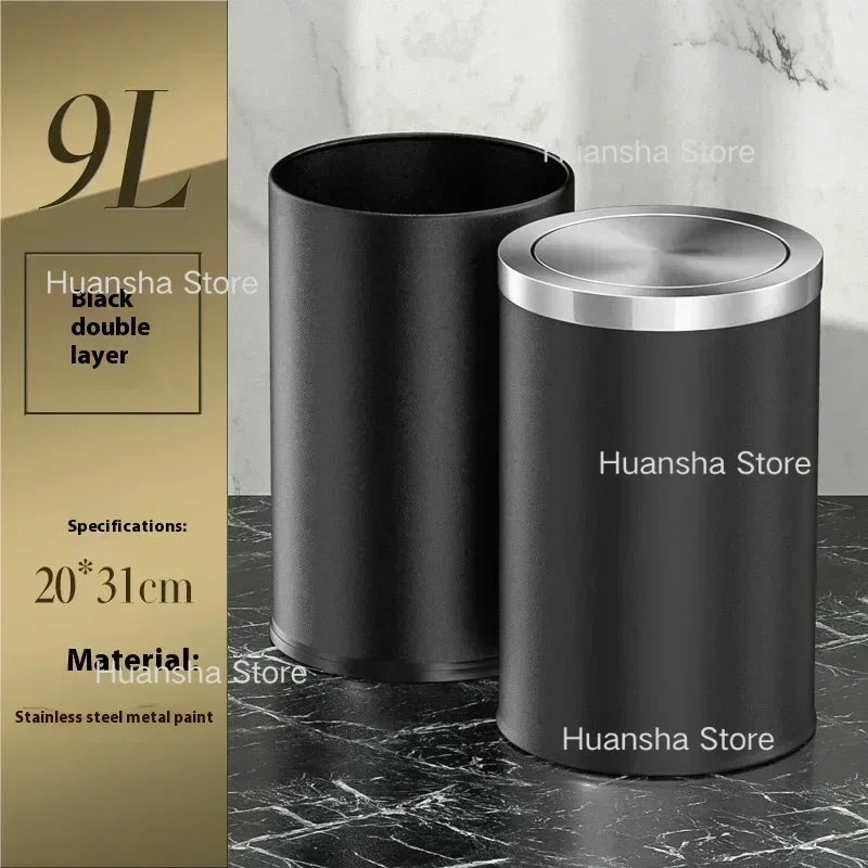 Stainless Steel Trash Can Gold Bathroom Bedroom Recycle