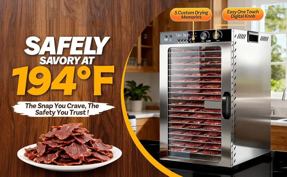 48h Timer Food Dehydrator Machine 18-Tray Large Capacity