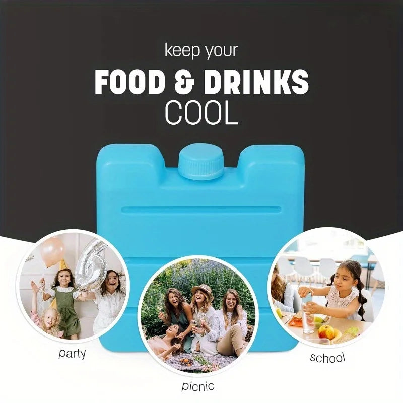1/8pc Reusable Gel Ice Blocks Cooler Bag Stackable