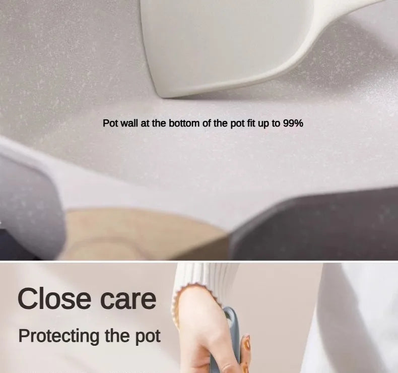 1/2/3/4set Grey White Silicone Spatula Soup Spoon Non-Stick
