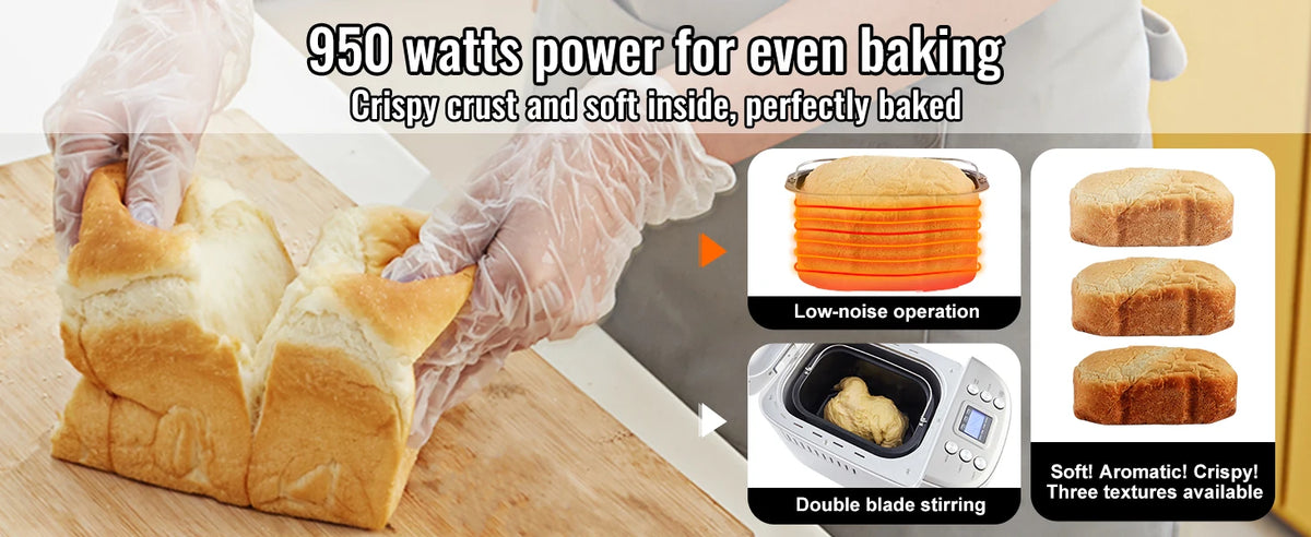 Succebuy Lb Bread Maker 15-In-1 Dough Machine Nonstick