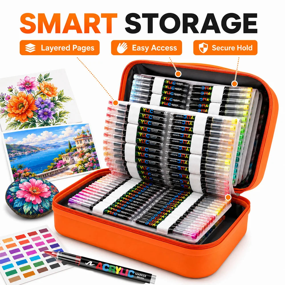 418 Colors Acrylic Markers Brush Tip Illustration Design