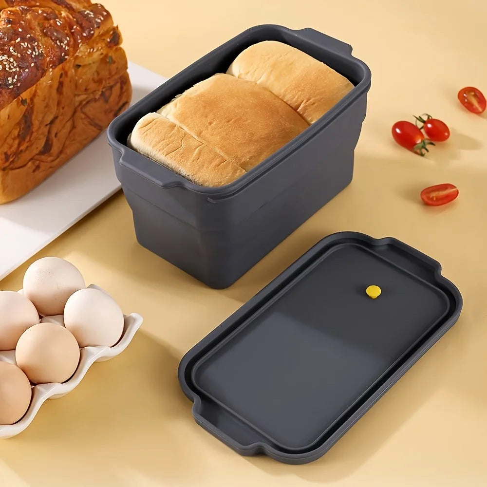 Collapsible Silicone Bread Loaf Pan Lid Nonstick Baking