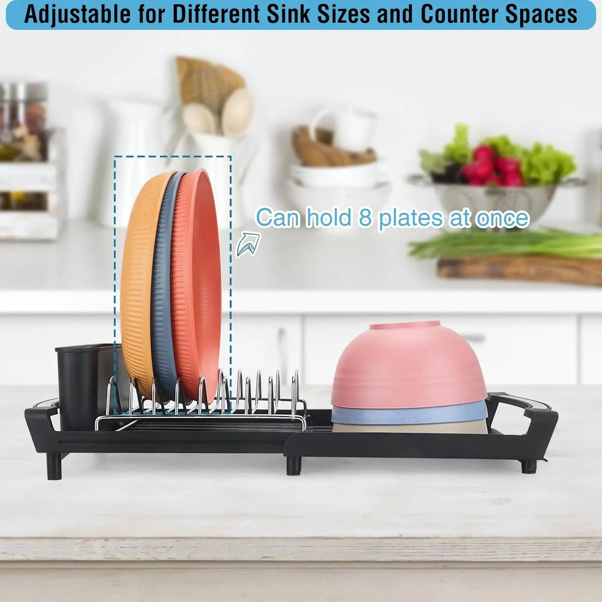 Expandable Dish Drying Rack Dish Racks Counter Adjustable