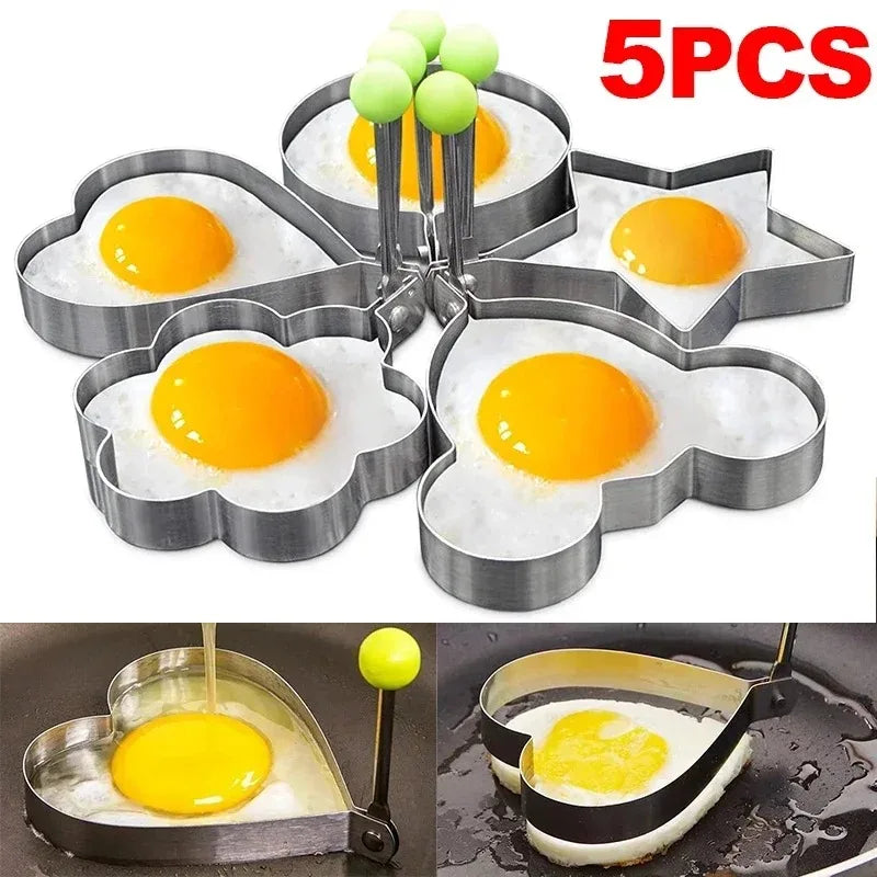 5pcs Stainless Steel Fried Egg Mold Heart Pancake