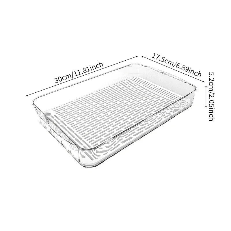 Double-Layer Rectangle Plastic Dish Drainer Fruit Dryer Tray