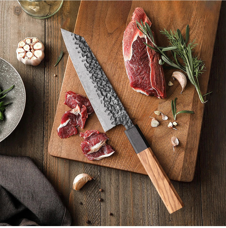 6-Inch Japanese Bunka Knife 67 Layer Damascus Steel