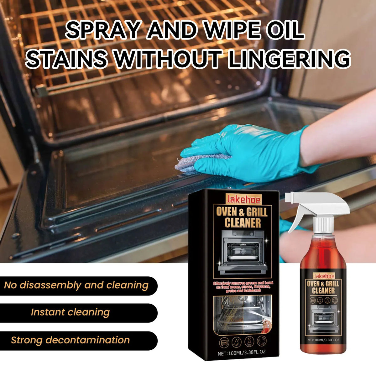 Stove Oven Foam Cleaner Quick Cleaning Inner Wall