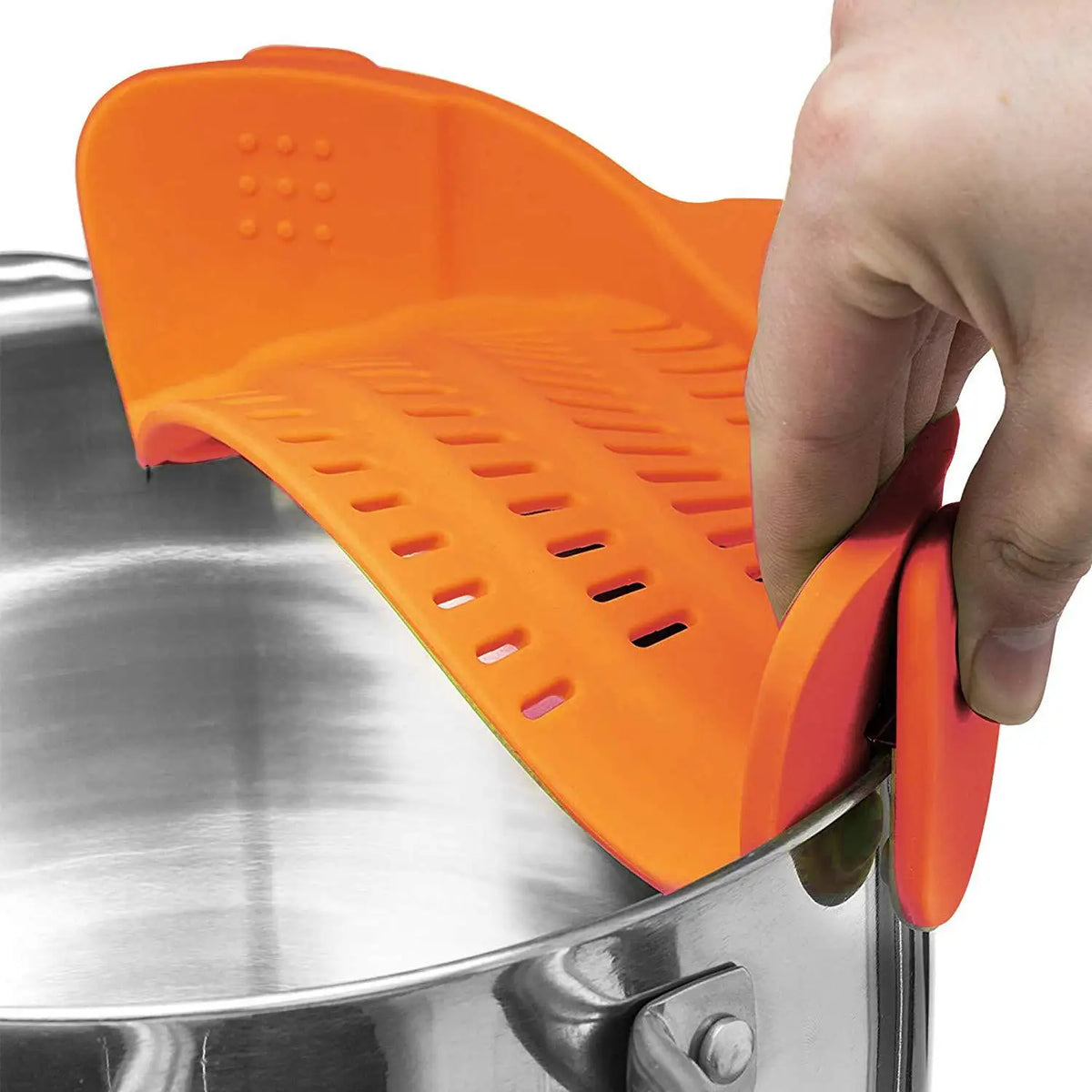 1pc Adjustable Silicone Clip-On Strainer Pots Pans Bowls